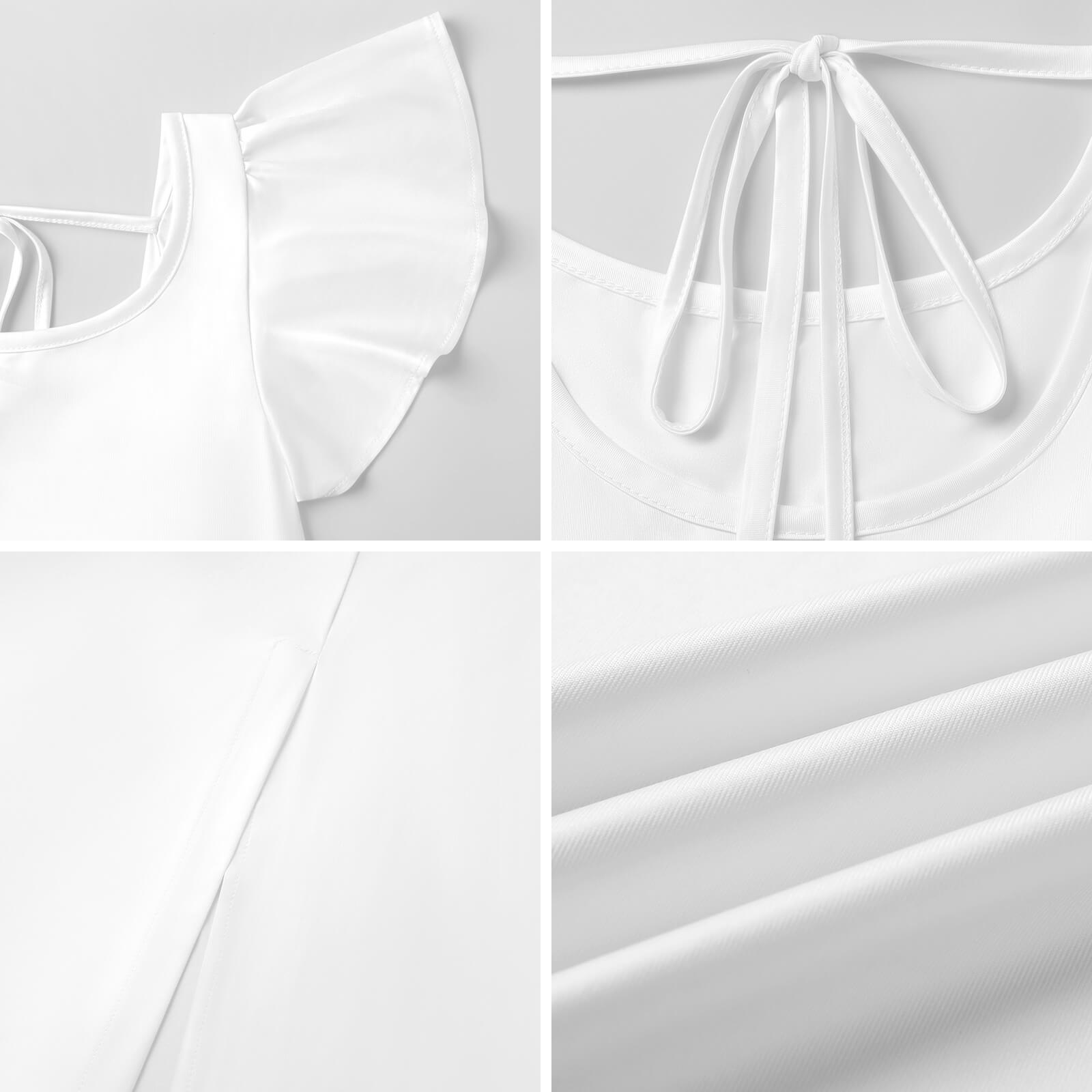 Ruffle Sleeve Back Tie Dress - Image 5