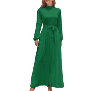 Long Sleeve High Neck Maxi Dress