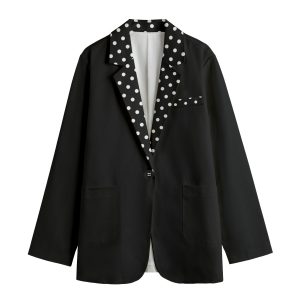 Polka Dot Lapel Leisure Blazer