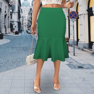 Emerald Mermaid Midi Skirt