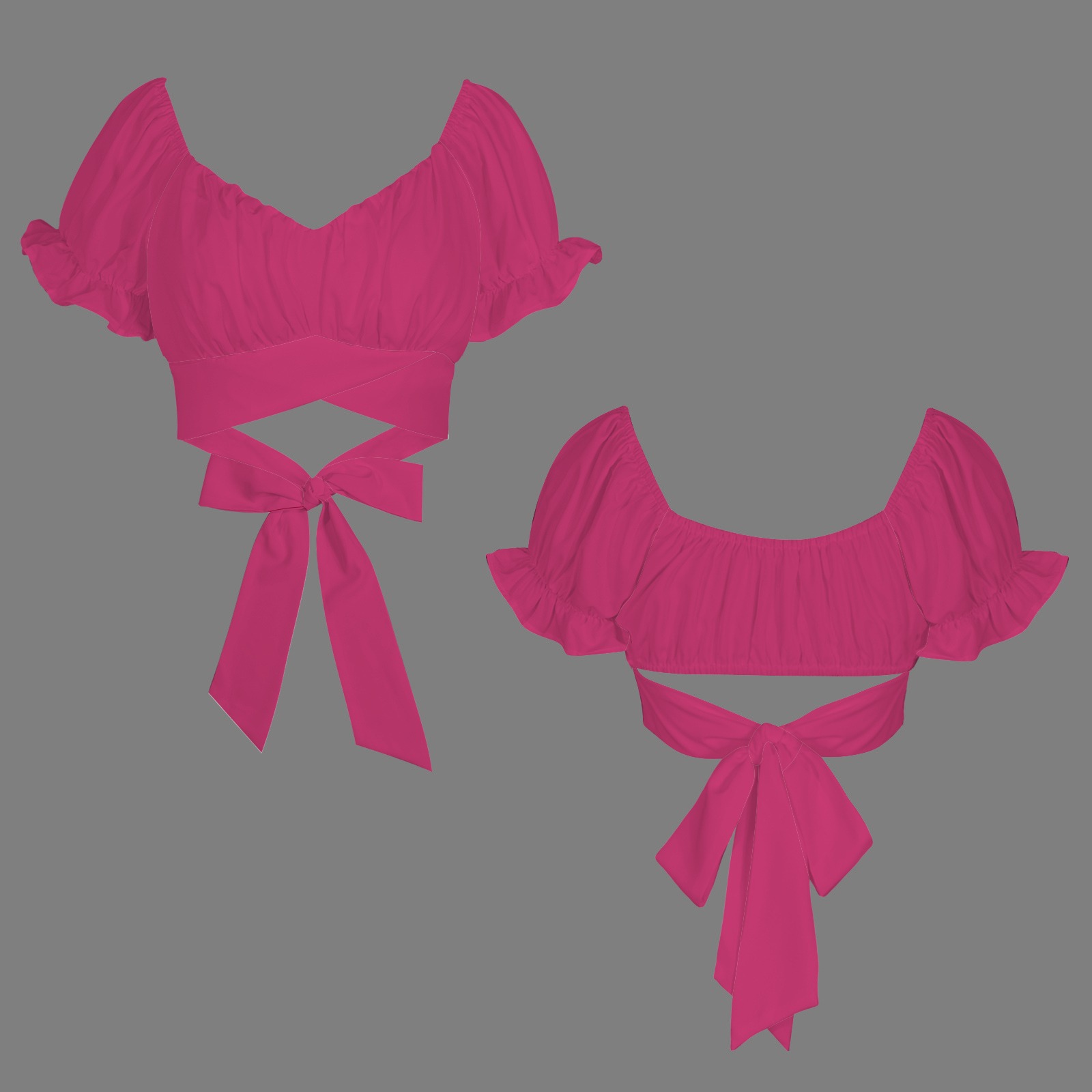 Puff Sleeve Midriff Blouse - Image 4