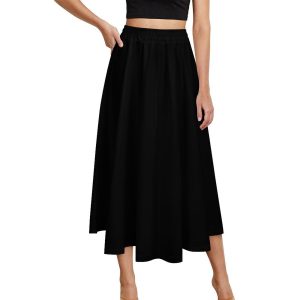 Black Midi Pleated Skirt