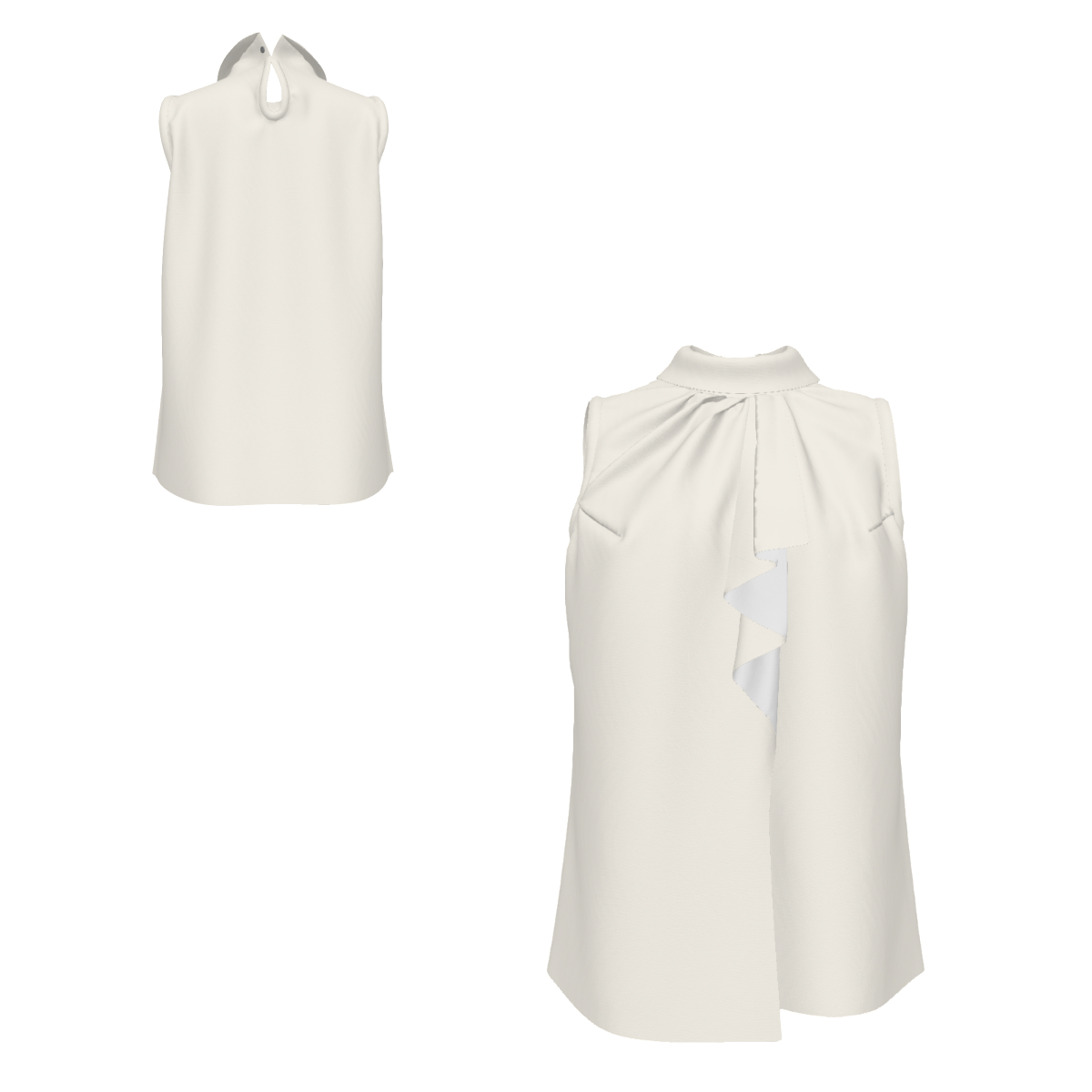 Sleeveless Pleated Sash Top