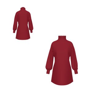 Turtleneck Lantern Sleeve Dress