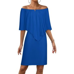 Off-shoulder Shawl Cocktail Dress
