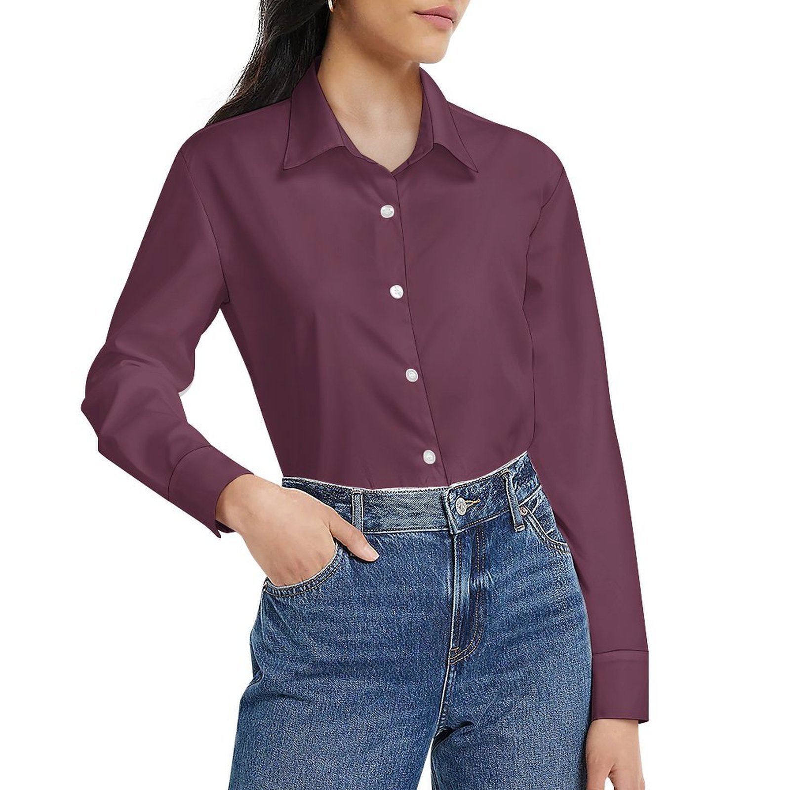 Silk Velvet Long-Sleeve Blouse