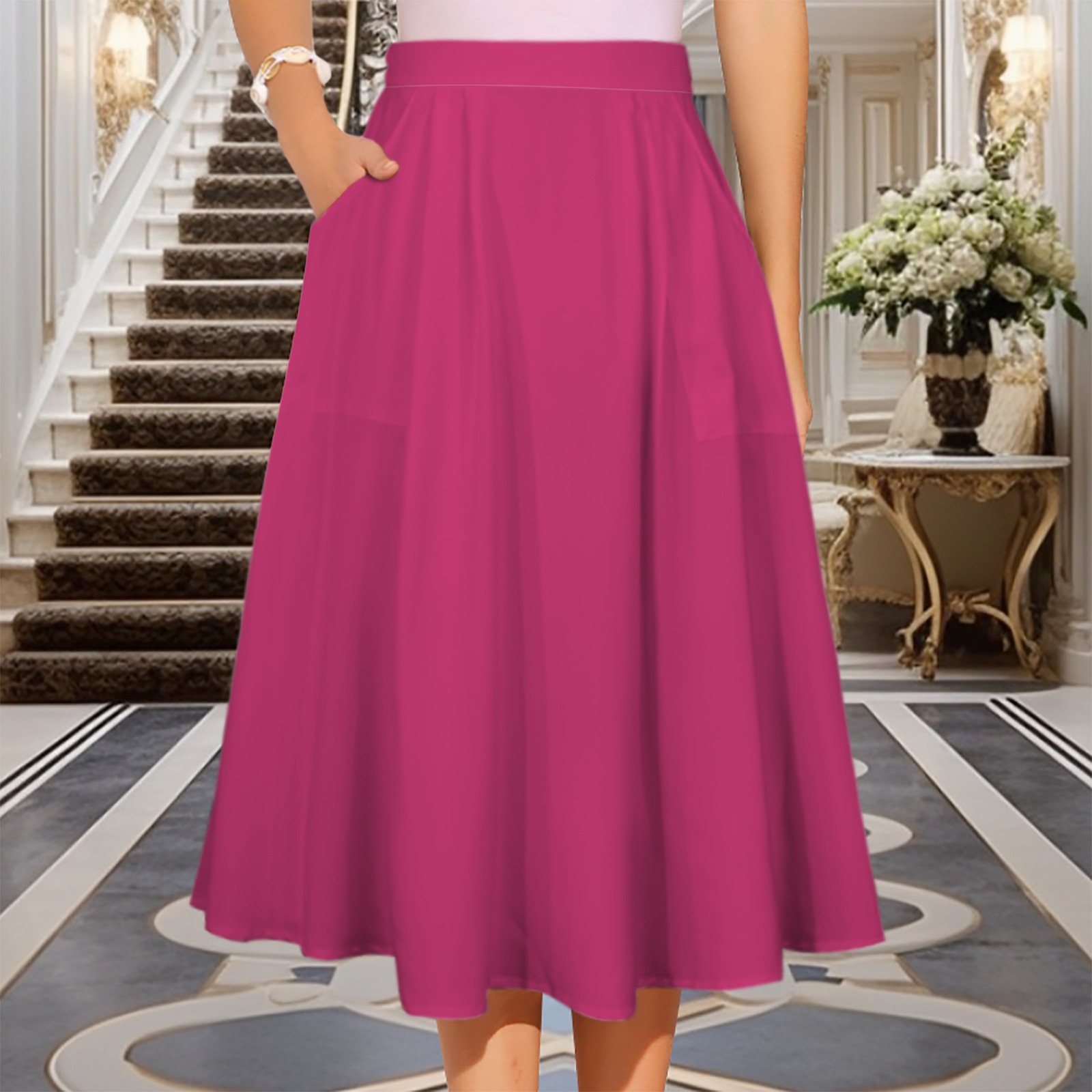 Midi Skirt with Pockets